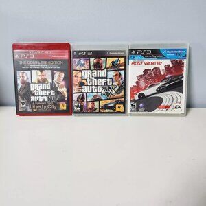 Lot PS3 Games Grand Theft Auto 5 And 4 Liberty City Storys And Need For Speed